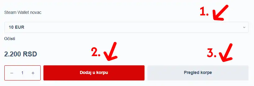Kupovina Steam kartice